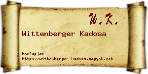 Wittenberger Kadosa névjegykártya